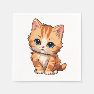 Serviette En Papier Cute tabby Chat