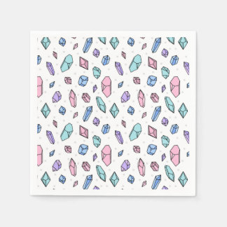 Serviette En Papier Cute tendance Pastel Gemstones Gems Crystal Motif