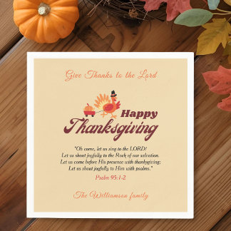 Serviette En Papier Cute Turkey Thanksgiving | Give Thanks to the Lord