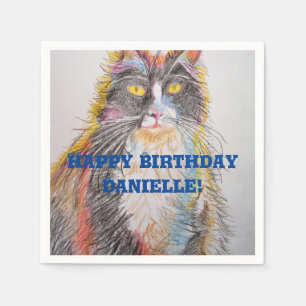 Serviette En Papier Cute Tuxedo Chat Décor Animal Serviette Serviette