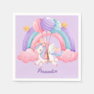 Serviette En Papier Cute Unicorn Arc-en-ciel coloré enfants Personnali