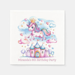Serviette En Papier Cute Unicorn Magique Castle Girl Fête d'anniversai