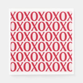 Serviette En Papier Cute Valentine Day XOXO Red And Pink