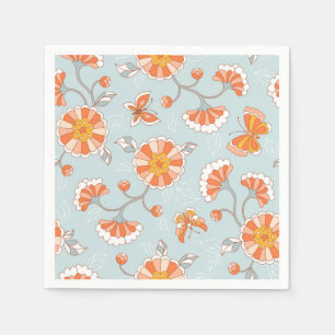 Serviette En Papier Cute Vintage Papillon Motif