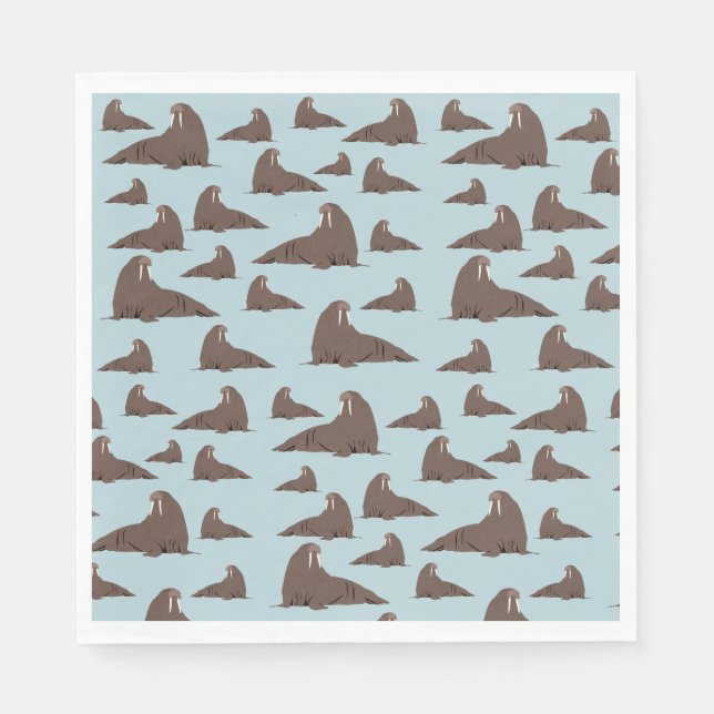 Serviette En Papier Cute Walrus Motif (Devant)