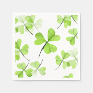 Serviette En Papier Cute Watercolor Shamrock Motif St Patrick's Day