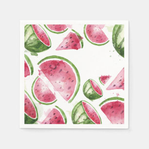 Serviette En Papier Cute Watercolor Watermelon