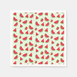 Serviette En Papier Cute Watermelon Motif Melon Été Vert clair