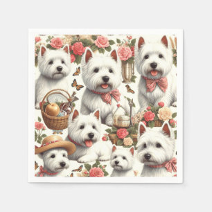 Serviette En Papier Cute West Highland White Terrier sans fil