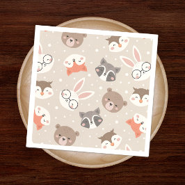 Serviette En Papier Cute Woodland Animal Enfants Motif fête d'annivers