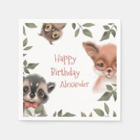 Cute Woodland Animaux Fête d'anniversaire pour enf