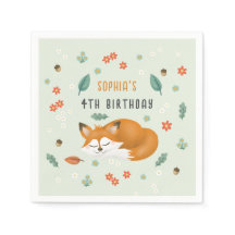 Cute Woodland Forest Fox Anniversaire de enfant