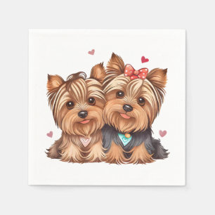 Serviette En Papier Cute Yorkie Love Chien Chien Chien Chien Chien Yor