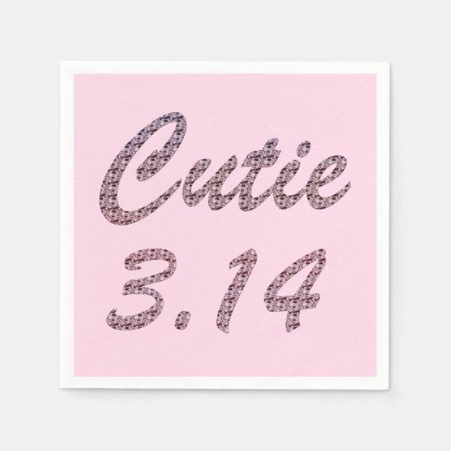 Serviette En Papier Cutie 3,14 Pi Jour Rose (Devant)