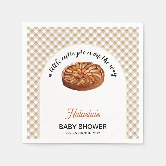 Serviette En Papier Cutie Pie Apple Pie Thanksgiving Baby shower (Devant)