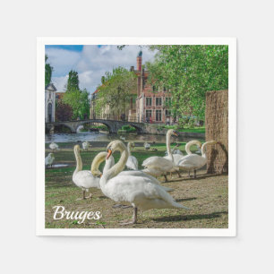 Serviette En Papier Cygnes blancs à Bruges