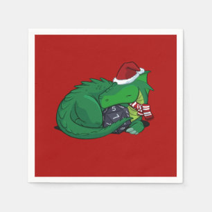 Serviette En Papier D20 Dragon Vert - Édition Vacances