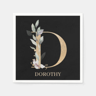 Serviette En Papier D Monogram Floral serviettes personnalisées
