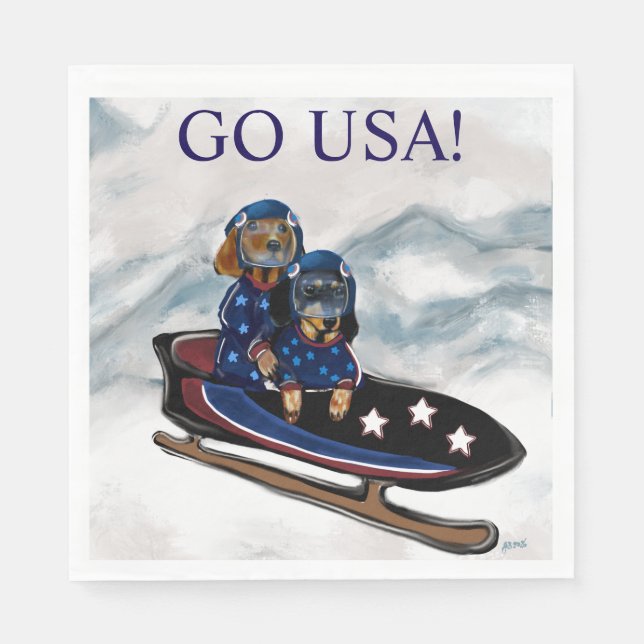 SERVIETTE EN PAPIER DACHSHUND  (Devant)