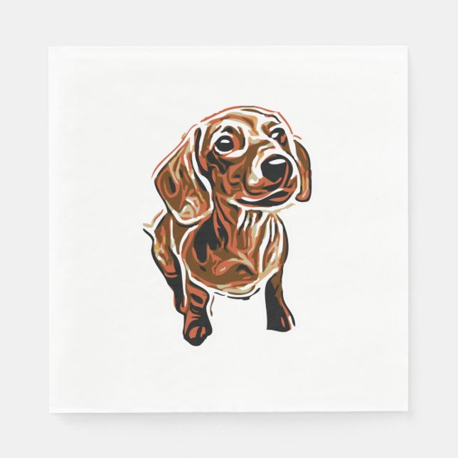 Serviette En Papier Dachshund 1 (Devant)