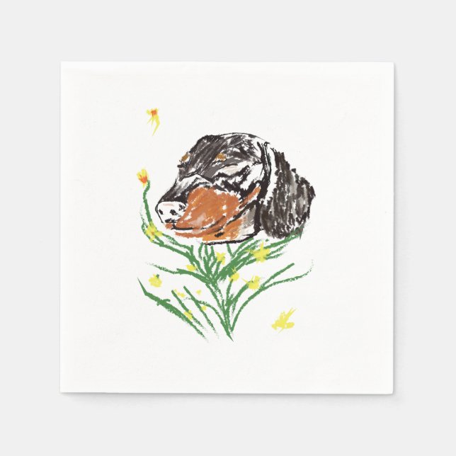 Serviette En Papier Dachshund Chien, Animaux Motifs (Devant)