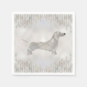 Serviette En Papier Dachshund chien - Doxie perle silhouette
