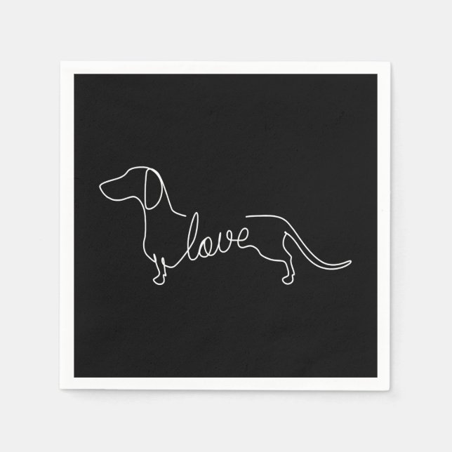 Serviette En Papier Dachshund Chiweenie Wiener Chien Log Sketch (Devant)
