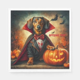 Serviette En Papier Dachshund Vampire Halloween