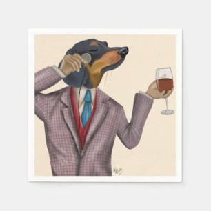 Serviette En Papier Dachshund Wine Snob