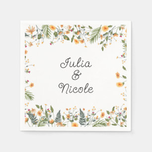 Serviette En Papier Daffodiles botaniques Daisy Peony Flowers Mariage