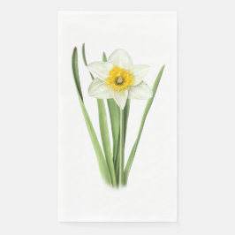 Serviette En Papier Daffodique Botanique Fleur de printemps jaune et b