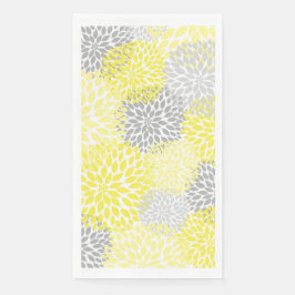 Serviette En Papier Dahlia Bouquet - gris jaune