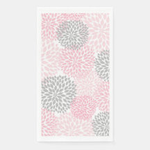 Dahlia Bouquet - Papier gris rose Serviettes d'hôt