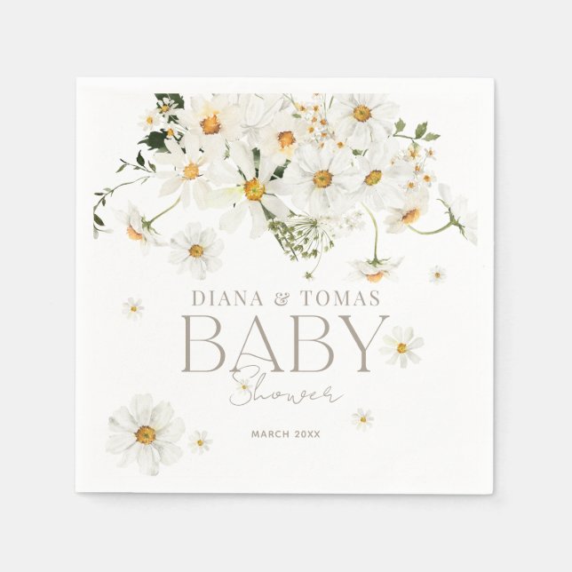 Serviette En Papier Daisy Boho Baby in Bloom Shower (Devant)