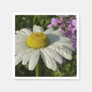 Serviette En Papier Daisy et lilas d'été botanique
