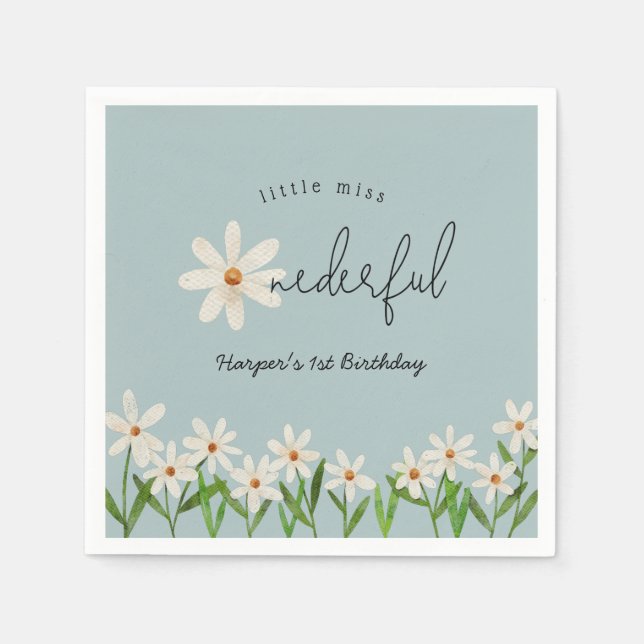 Serviette En Papier Daisy Premier Anniversaire Little Miss Onederful (Devant)