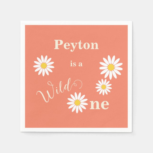 Serviette En Papier Daisy Wild Un premier anniversaire (Devant)