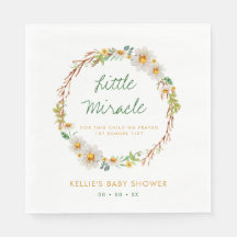 Daisy Wreath Little Miracle Baby shower Scripture