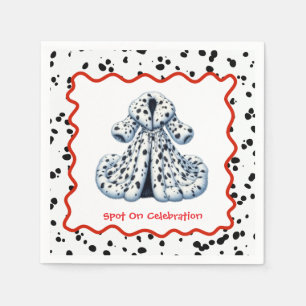 Serviette En Papier Dalmatie Imprimer Anniversaire Black and White p