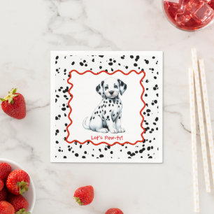 Serviette En Papier Dalmatie Imprimer Anniversaire   Black and White p