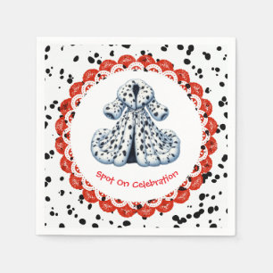 Serviette En Papier Dalmatie Imprimer Anniversaire Black and White p
