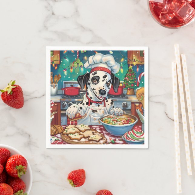 Serviette En Papier Dalmatie : Noël festif (En situation)