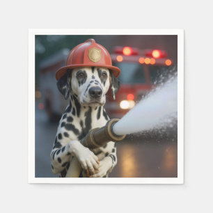 Serviette En Papier Dalmatien avec une lance à incendie