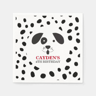 Serviette En Papier Dalmatien Tache Noire Anniversaire Chien