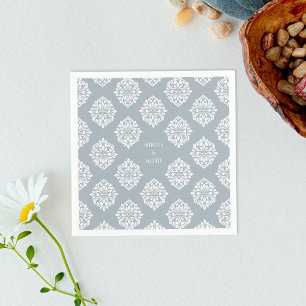 Serviette En Papier Damask Ambience Cadet Bleu Élégant Mariage serviet