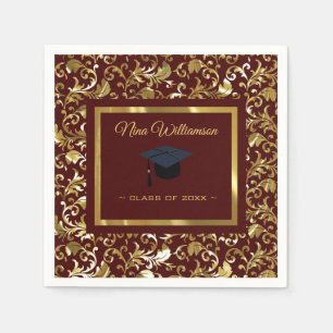 Serviette En Papier Damask Or Et Casquette