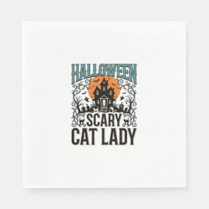 Serviette En Papier Dame de chat Halloween Maison hantée effrayante Vi