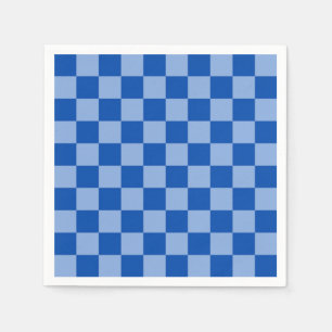 Serviette En Papier Damier Bleu de Cobalt