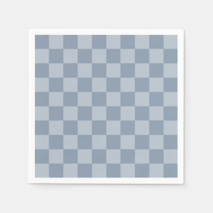 Serviette En Papier Damier Bleu Poussiéreux