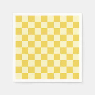 Serviette En Papier Damier jaune beurre